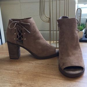 Open toe booties
